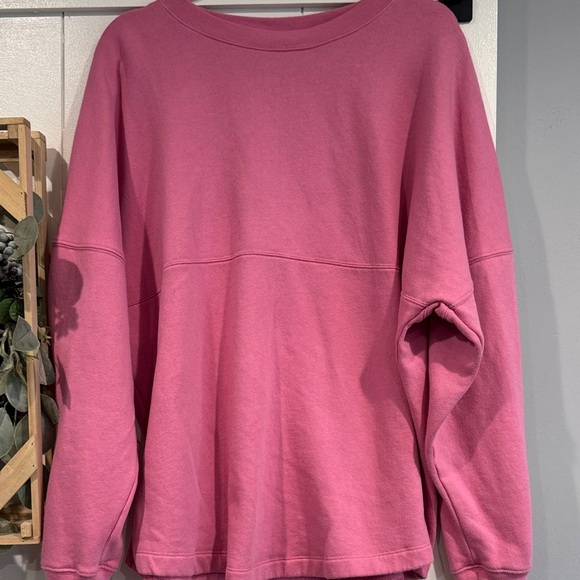 PINK Victoria's Secret pink Sweatshirt with Glitter Logo on back sz Large - Picture 3 of 4